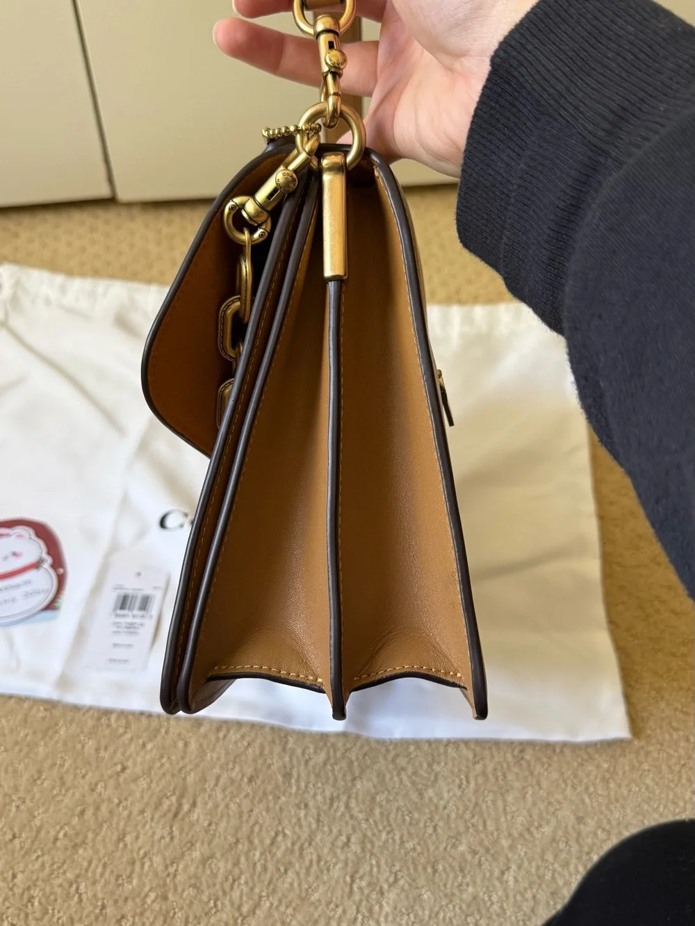 Coach Leather Chain Tabby 30 In Honey Brown